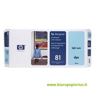 Hewlett-Packard 81 Printhead Šviesiai mėlyna, galvutė ir valyklis