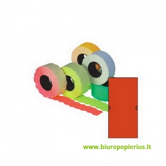  Kainų etiketės 21,5x12 mm, stačiakampės, 1000 vnt. (pak. 5 vnt.), raudona