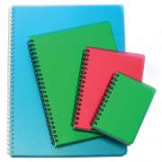  Sąsiuvinis su spirale SMILTAINIS, A6, plastikiniai viršeliai, 96 lapai, langeliais