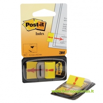 Lipnūs žymekliai POST-IT "Šauktukas", 25,4 x 43,2 mm, 50 lapelių