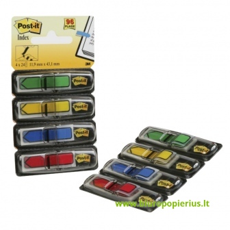  Lipnūs žymekliai POST-IT "Strėlytės", keičiami, 4 spalvos