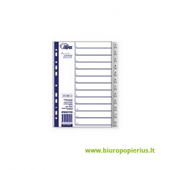  Plastikiniai skiriamieji lapai 1-12, A4 MAXI