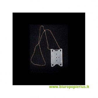  Dėklas su grandinėle vardinei magnetinei kortelei, skaidrus