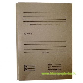  Archyvinis aplankas SMILTAINIS, su raišteliais, rudas, A4, BYLA, kartoninis, 400 g, 2 cm - 25 vnt.