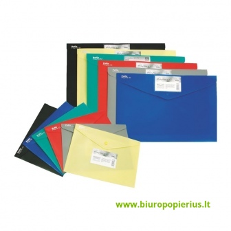  Aplankas (vokas) su spaustuku PANTA PLAST, mėlynas, A5, PP