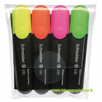  Teksto žymekliai SCHNEIDER JOB, 1-5 mm, 4 spalvų rinkinys
