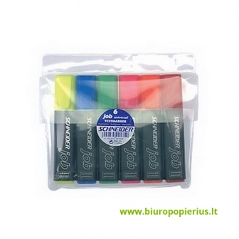  Teksto žymekliai SCHNEIDER JOB, 1-5 mm, 6 spalvų rinkinys