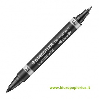  Permanentinis žymeklis STAEDTLER LUMOCOLOR DUO 348, JUODA