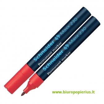  Permanentinis žymeklis SCHNEIDER MAXX 230, apvali galv. 1-3 mm, raudonas