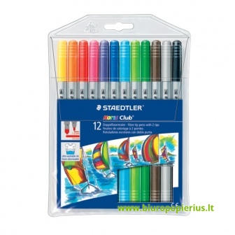  Dvipusiai flomasteriai STAEDTLER Noris Club 320, 12 spalvų