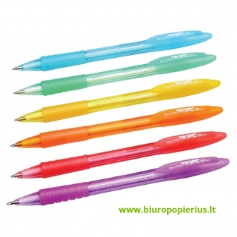  Tušinukas CENTRUM TROPIC 0.5mm, įvairių spalvų korpusas, mėlyna šerdelė - 50 vnt.