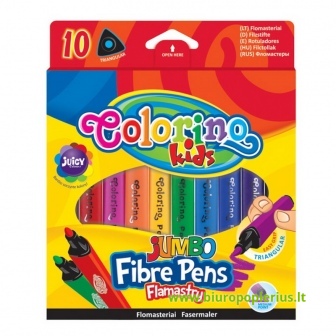  Stori tribriauniai flomasteriai Jumbo COLORINO, 10 spalvų