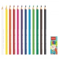 Tribriauniai spalvoti pieštukai NATARAJ, 12 spalvų, su drožtuku