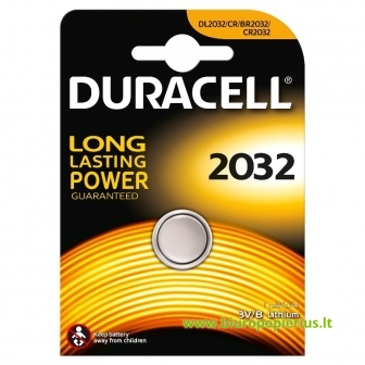  Baterija DURACELL DL 2032, 1 vnt.