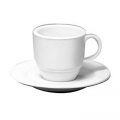  Kavos puodelis su lėkšte EUROPA , 80 ml , baltos spalvos