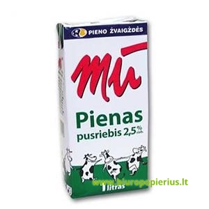  Pienas MŪ 2,5% riebumo, 1 l