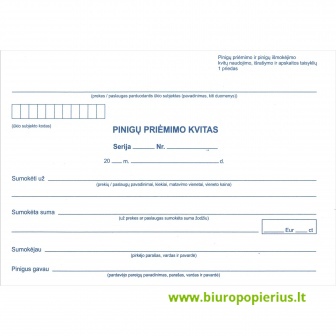  Pinigų priėmimo kvitai be numeracijos A5x2x50