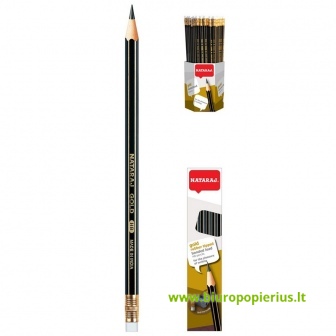  Pieštukas NATARAJ su trintuku HB, auksinės spalvos, 1 vnt