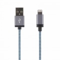  Mob. telefono kabelis STREETZ USB-Lightning iPhone, 1.0m, mėlynas / IPLH-236