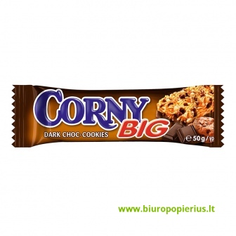  Javainių batonėlis CORNY BIG, juodojo šokolado ir sausainių, 50 g - 2 vnt.