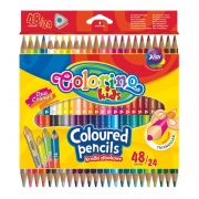  Spalvoti trikampiai pieštukai Colorino Kids, 24vnt./48 spalvų