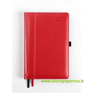  Kalendorius AMBASSADOR BLACK EDITION, 2023, PU, A5, raudona