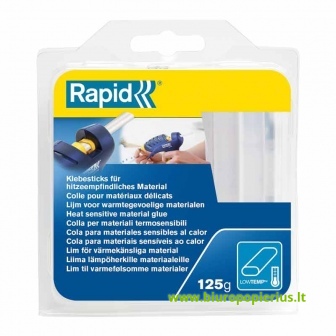  Klijų lazdelės RAPID EG130 OVAL, 7x13 mm skersmuo, 9,5cm ilgio, 125 g, 18 skaidrių lazdelių