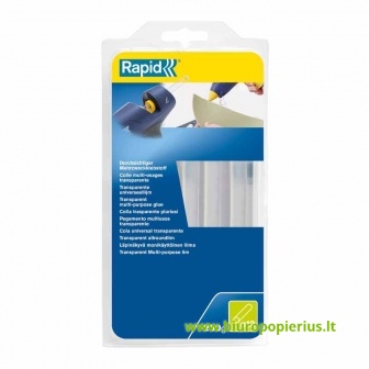  Klijų lazdelės RAPID EG212, 12 mm skersmuo, 19 cm ilgio, 250 g, 14 skaidrių lazdelių