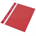  Aplankas su įsegėle ir europerforacija PANTA PLAST, A4, skaidrus viršelis,(pak. -10 vnt.), raudonas