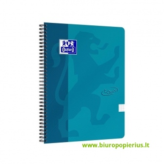  Sąsiuvinis su spirale OXFORD TOUCH, A4+, 70 lapų, langeliais, jūros mėlyna sp.