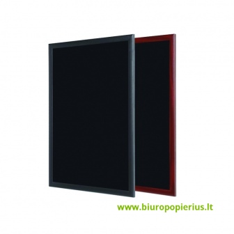  Juoda kreidinė lenta BI-OFFICE 120x90, vyšninis medinis rėmas