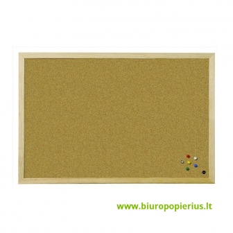  Kamštinė lenta BI-OFFICE BUDGET 40x30, pušies rėmas
