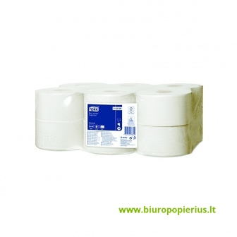  Tualetinis popierius Tork Universal Mini Jumbo T2, 2 sl., 9.1cm x 150m, balta sp. (110298) 12 vnt.