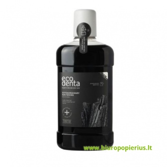  ECODENTA EKSTRA Juodas balinamasis burnos skalavimo skystis su juodąja anglimi, 500ml