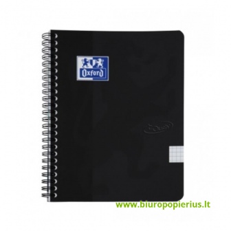  Sąsiuvinis su spirale OXFORD TOUCH, A5+, 70 lapų, langeliais, juodos sp.