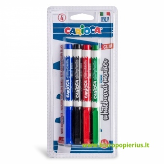  Žymekliai baltai lentai CARIOCA, 4 vnt.