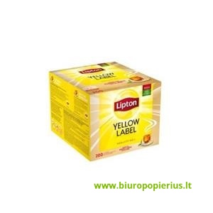  Aukščiausios kokybės juodoji arbata LIPTON Yellow Label, 200 vnt. po 2 g.
