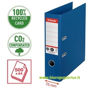  Segtuvas ESSELTE No1 CO2 Neutral, A4, kartoninis, 75 mm, mėlyna