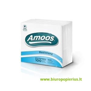  Popierinės stalo servetėlės ​​AMOOS, baltos, 1 sluoksnis, 100 vnt., 30x30 cm - 3 vnt.