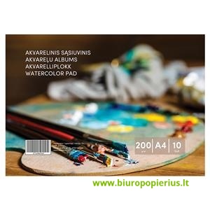  Sąsiuvinis akvarelei , A4, 10 lapų, 200g/m²