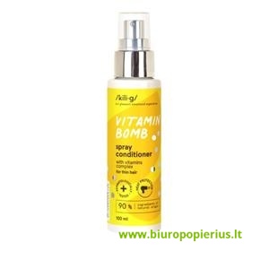  Purškiamas plaukų kondicionierius KILIG Vitamin Bomb, stiprinantis su vitaminų kompleksu, 100 ml