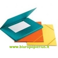  Dėklas, su atvartais ir gumelėmis, kartoninis, A4, raudonos sp. - 2 vnt.