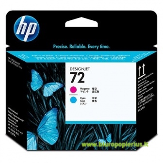 Hewlett-Packard 72 Magenta and Cyan Printhead Purpurinė ir mėlyna galvutė,